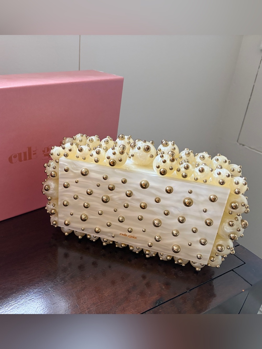 Cult Gaia Eos clutch with brass studs